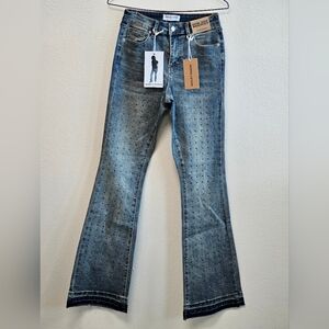 Ashley Mason Rhinestone Jeans/ High Rise Bootcut Size 3